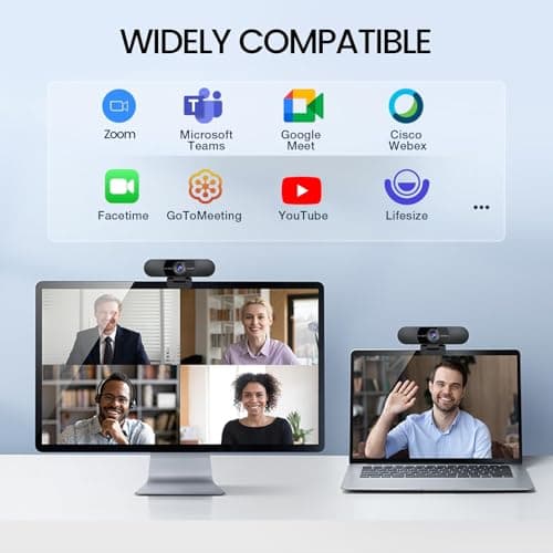 EMEET 1080P Webcam with Microphone, C960 Web Cam, 2 Mics, 90° FOV, USB Type-A & A-to-C Adapter, Plug&Play Computer Camera for Online Calling, Zoom/Teams/Facetime, Switch 2 Camera Support, 2025 Version 8