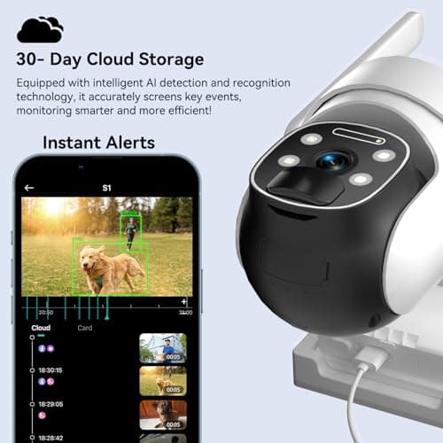 HUEVUE 4G LTE Cellular Security Camera Wireless Outdoor, 2K No WiFi Security Cellular Camera Solar Powered with Color Night Vision, PIR Motion Sensor AI Tracking for Farm/RV 8