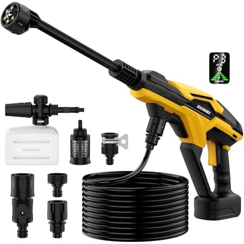 Cordless Pressure Washer for Dewalt 18/20V Battery, 800 PSI Portable Handheld Power Washer with Brushless Motor, 6-in-1 Nozzle, 3 Level Adjustable for Car Yard Fence Wall Clean (Battery Not Included)