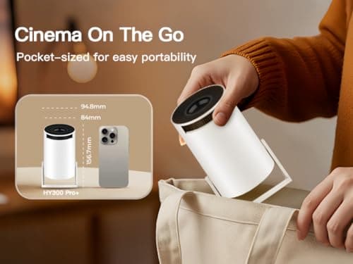 [Built-in Apps & 2025 Upgraded] Mini Projector with Wi-Fi 6 & Bluetooth 5.4, 1080P 4K Support Full HD, Auto Keystone 360° Portable Home Cinema Smart Projector for iOS/Android X1 10