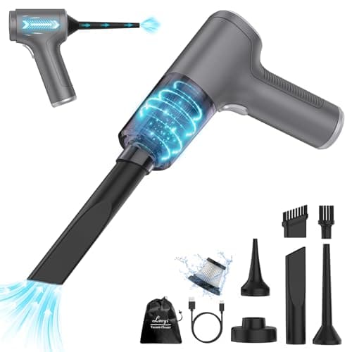 Lovyi Small Car Vacuum Cordless, Mini Handheld Vacuum 6000PA Suction,3 in 1 Portable Vacuum Cleaner & Air Duster & Pump,Mini Car Vacuum Cleaner Rechargeable,Hand Held Hoover for Car,Home,Office