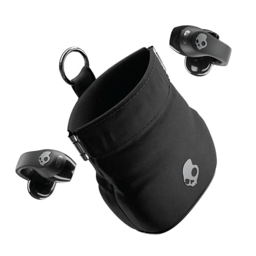 Skullcandy Push 720 Open Wireless Open Ear Bluetooth Earbuds, Headphones, Waterproof, Clip-On Lightweight Design, 30 Hours Battery, Wireless Charging Pouch, Microphone for iPhone Android - True Black