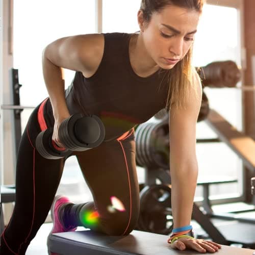 ACCPO Adjustable Dumbbells Set,25LB Dumbbell,Fast Adjustment Weight Dumbbell by Turning Anti-slip Handle,Strength Training with Tray Suitable for Men Women Full Body Exercise (25LBS) 6