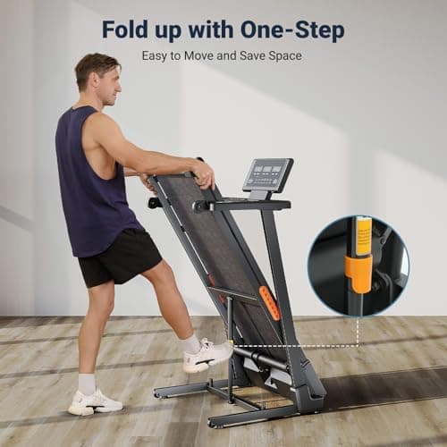 THERUN Treadmill with Incline, 3.0 HP Foldable Treadmills for Home, Brushless Motorized Incline, Treadmill for Home with 0%-12% Auto Incline, 300 LBS Capacity 6