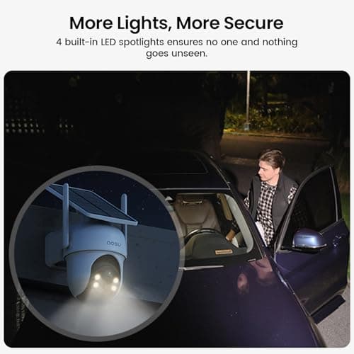 AOSU Security Cameras Wireless Outdoor, 6 Cam Kit, No Subscription, New 2nd aosuBase Expandable to 1TB (32GB Built-In), 5MP Solar Camera Wireless Outdoor,360° Pan & Tilt,Human Auto Tracking,Easy Setup 8