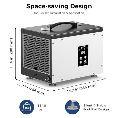 ALORAIR Wi-Fi Crawl Space and Basement Dehumidifier, 70 Pint with Pump, Auto-Defrost, Covers Up to 1000 Sq Ft, Memory Start, cETL Listed, Commercial Grade 9