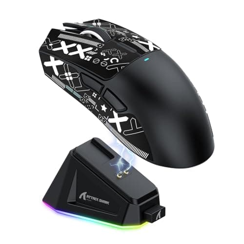 MAGIC-REFINER Attack Shark X11 59g Superlight Wireless Gaming Mouse with Grip Tape, RGB Charging Dock，BT/2.4G Wireless/Wired Pc Mouse, 22000 DPI,5 Programmable Buttons for Pc/Mac(Black)