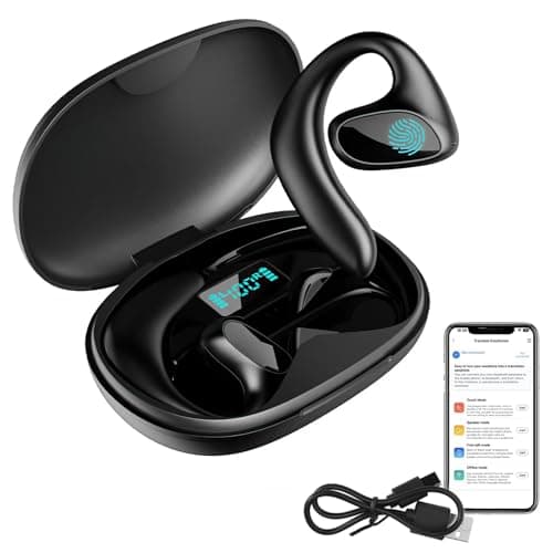 2025 Upgraded Ai Translator Earbuds, 144 Languages Real-Time Translation Bluetooth 3-in-1 HD Sound Two-Way Earbuds for Business, Travel, Learning (Black)