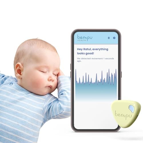 Bempu Bellybutton Baby Movement Monitor for Peace of Mind with Gentle Vibration, App Alerts, Easy Clip, Portable & Baby-Safe Design (Yellow)