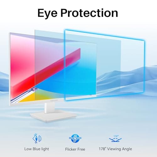 Thinlerian 27 Inch 4K UHD 3840 x 2160 Computer Monitor, IPS Display, Ultra-Thin Bezel, HDMI, DisplayPort, VESA, Build-in Speakers, PC Monitor for Design, Work, Gaming, White 5