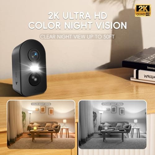 runofast 4G LTE Cellular Security Camera Indoor, No WiFi Wireless Camera with SIM Card & Unlimited Data Plan, 2K Security Camera with Motion Detection, Color Night Vision, 2-Way Talk for Remote Areas 5