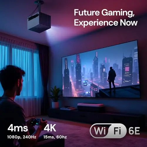 Valerion StreamMaster Plus2 4K Laser Projector - 300" IMAX Enhanced Home Theater, 4ms |240Hz Response, Gaming Projector with 3D & Dolby Vision, HDR10, GTV, Smart Home & AI Assistant 7