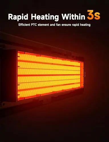 Pxonmow Small Space Heater with Realistic Flame Effect,600W Portable Mini Electric Desk Heater for Indoor Use,Fast Heating for Office,Bedroom,Study Room with Overheating & 45° Tip-Over Protection(Red) 5