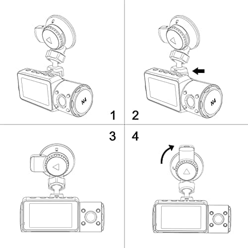 Vantrue N4, N2S, X4S, T3 Dash Cam Type C USB Port Car Suction Cup Windshield Mount 5