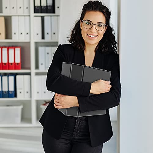 Amazon Basics 5 inch Heavy Duty D-Ring 3 Ring Binder, Customizable View Cover, Extra Durable, Black, 2-Pack 8