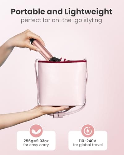 Mini Travel Curling Iron for Short to Medium Hair, Dual Voltage Ceramic Curling Wand 1 Inch,Portable Small Hair Curler with LED Display, 5 Temperature 5