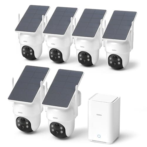 AOSU Security Cameras Wireless Outdoor, 6 Cam Kit, No Subscription, New 2nd aosuBase Expandable to 1TB (32GB Built-In), 5MP Solar Camera Wireless Outdoor,360° Pan & Tilt,Human Auto Tracking,Easy Setup