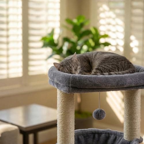 ROYPET Fashion Design 43.3" Cat Trees with Cat Houses,Grey 6