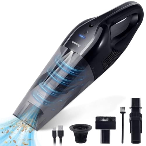 pemacom Portable Handheld Vacuum Cordless – 10,000Pa Suction Power, Lightweight 1.8 lbs, Washable HEPA Filter, LED Light, Quiet, 800ml Dustbin, Perfect for Home