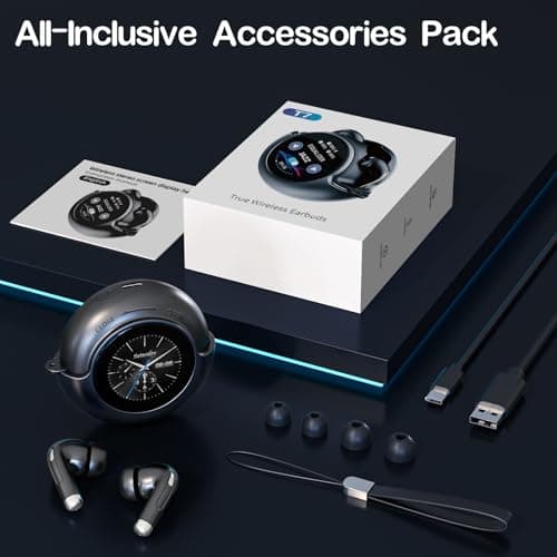 Byobyc Wireless Earbuds Bluetooth Headphones, Bluetooth 5.3 Stereo Sound with LED Display, IPX7 Water Resistant in-Ear Earphones for Sporting, Workout, Running Black 7