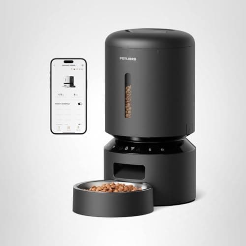 PETLIBRO Automatic Cat Feeder, 5G WiFi Automatic Dog Food Dispenser with Freshness Preservation, 5L Timed Pet Feeder with Low Food Sensor, Up to 10 Meals Per Day, Granary Black 10