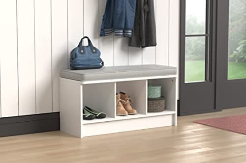ClosetMaid 1631 Cubeicals 3-Cube Storage Bench, White with Gray Cushion 6