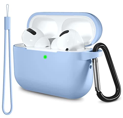 Lerobo Case Cover for AirPods Pro with Keychain & Lanyard - Soft Silicone Skin Protects 1st & 2nd Gen, Charging Case [Front LED Visible] - Lilac