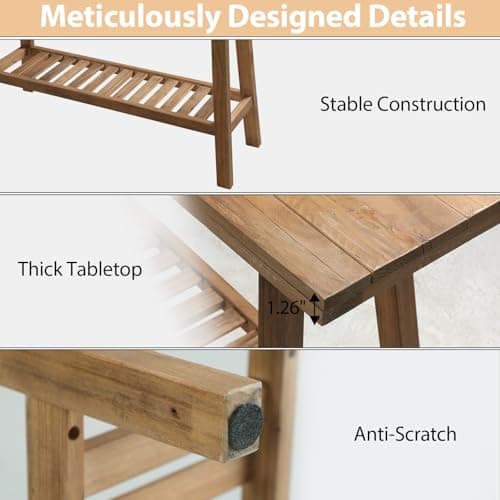 HOKYHOKY Reclaimed Solid Wood Bench-43.3" Farmhouse Entryway Bench with Storage Shelf, Narrow Rustic Bench for Hallway, Kitchen, Bedroom, Dining 8