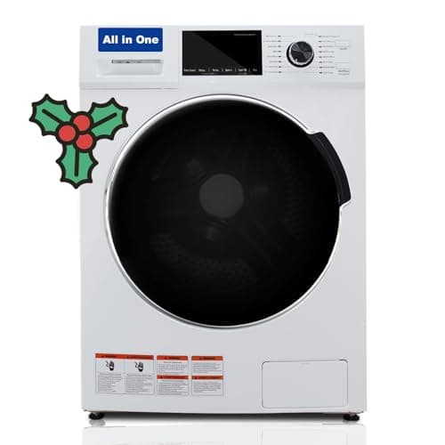24" All-in-One Washer and Dryer Combo, 2.7 Cu.Ft Front Load Ventless Washer Dryer with 26.5 Lbs Loading Capacity, Compact Size, LED Display, Child Lock, for Laundry, Apartments, RV, Dorm, White