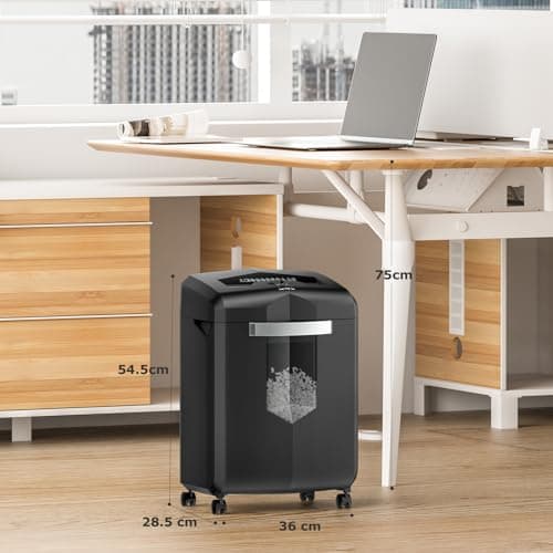 Bonsaii Paper Shredder, 18-Sheet 60-Minutes Shredder for Office Heavy Duty Cross-Cut Shredder with 6 Gallon Pullout Basket 4 Casters(C149-C) 7