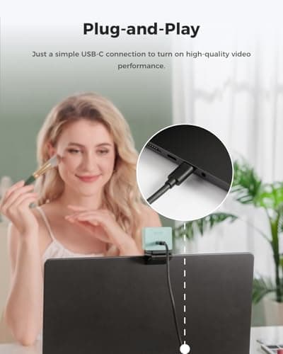 OBSBOT Meet 2-4K Webcam for PC with 1/2" Sensor, AI Framing & Autofocus, Beauty Mode, Lightweight, Gesture Control, HDR, Dual Microphone, 60 FPS, Web Cam for Streaming, Meeting, Gaming. (Aurora Green) 5