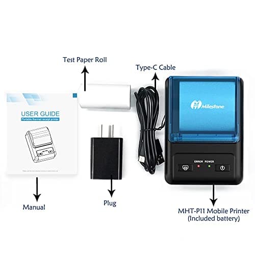 Meihengtong Bluetooth Receipt Printer Thermal Portable Wireless POS Printer for Small Business for Android & Windows, No Support IOS, Mac & Square 8
