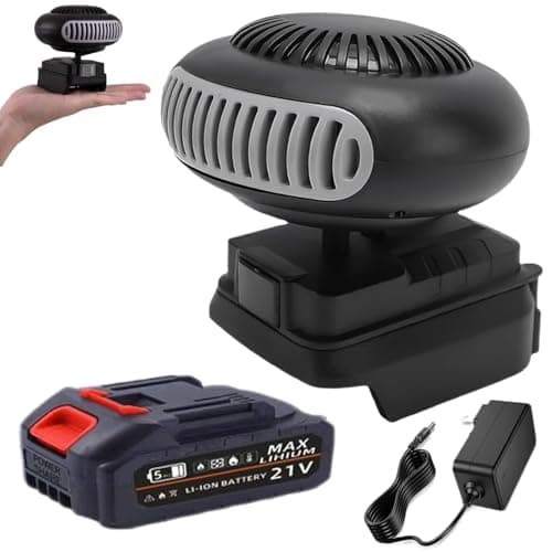 Battery Operated Heater, 2026 New Battery Powered Space Heater with Anti Tilt Design, Battery Powered Heater With Anti-Tilt, 2 Heat Settings, for Indoors/Car/Camping (Five-Battery Model)