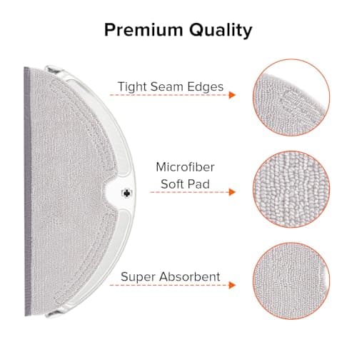 roborock 2 Pack Microfiber Mop Cloths for Q 5, Q5 Pro, Q5 Pro+, Q7, Q7Max, Q8Max, Q8Max+, E Series, S5, S5 Max, S 6, S6 Pure, S6 MaxV Robot Vacuum Cleaner, Mop Pad Replacement Accessories 6