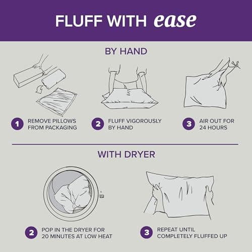 Beckham Hotel Collection Bed Pillows Queen/Standard Size Set of 2 - Down Pillow for Sleeping - Back, Stomach or Side Sleepers 8