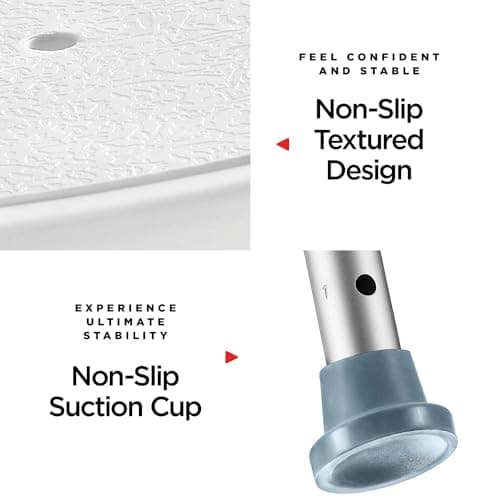 Medical king Shower Chair - with Back Scrubber & Additional Sponge - Tool Free Shower Chair for Elderly - with 8 Adjustable Heights - Portable Anti Slip Bath Chair for Elderly 8