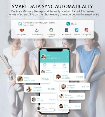 ABLEGRID Body Fat Scale,Digital Smart Bathroom Scale for Body Weight, Large Color Display Screen, 16 Body Composition Metrics BMI, Water Weigh, Heart Rate, Baby Mode, 400lb, Rechargeable 8