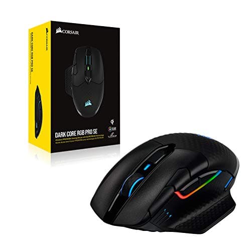 Corsair Dark CORE RGB PRO SE Wireless FPS/MOBA Gaming Mouse with Qi Charging – 18,000 DPI – 8 Programmable Buttons – Sub-1ms Wireless – iCUE Compatible – PC, Mac, PS5, PS4, Xbox – Black 9