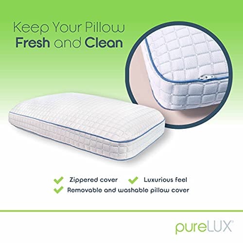 Purelux Simply Cool Molded Gel Memory Foam Pillow | CertiPUR-US Foam | Queen, 30 x 18 x 5 inches 5