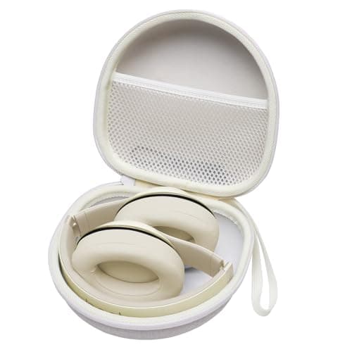 Headphone Headset Case for Beats/JLab JBuds Lux ANC/JBL/TOZO/BERIBES/Picun/KVIDIO Wireless Noise Cancelling Over-Ear Foldable Headphones (Cream)