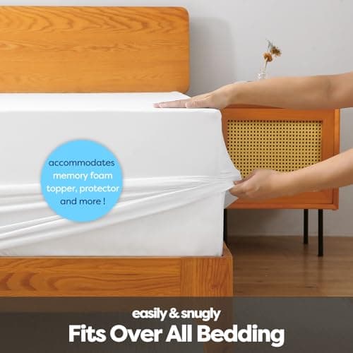 Comfyanno Full Size Fitted Sheet Only Deep Pocket, Fits 18” to 24” Deep Mattress - Soft Brushed Microfiber - Light-Weight & Breathable - Hotel Quality - Wrinkle & Fade Resistant - White Fitted Sheet 6