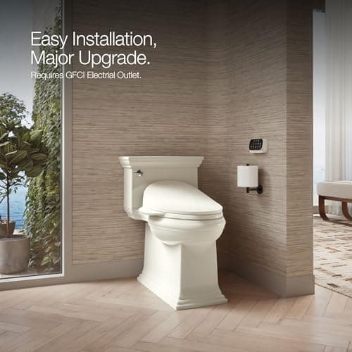Kohler PureWash E750 Elongated Heated Bidet Toilet Seat, Touchscreen Remote Control, Biscuit, Quiet-Close Grip-Tight Lid, Self-Cleaning Wand, Warm Water Bidet, Adjustable Water Pressure, Nightlight 8