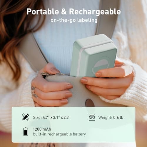 SUPVAN T50M Plus Bluetooth Label Maker Machine with Tape, High Printing Clarity, Versatile App with 40+ Fonts and 450+ Icons, Inkless Labeler for Business, Home, Office Organization, Green 6