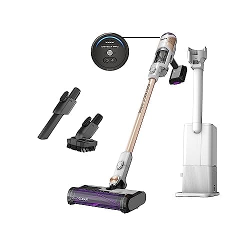 Shark IW3511 Detect Pro Auto-Empty System, Cordless Vacuum with HEPA, QuadClean Multi-Surface Brushroll, 60-Minute Runtime, Includes 8" Crevice Tool & Pet Multi-Tool, White/Beats Brass (Renewed)