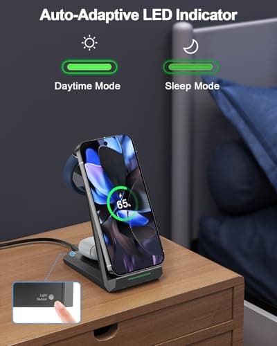 NANAMI Wireless Charger for Google - 3 in 1 Wireless Charging Station Fast Charger Stand Dock for Pixel 9/9 Pro XL/Fold/8/7,Buds Pro 2/Pro, Watch 3/2,Fitbit Versa 4/Sense 2(Not for Pixel Watch 1/4) 5