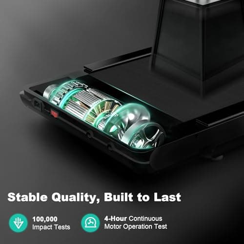 MoonFox Walking Pad Treadmill, 3 in 1 Under Desk Treadmill for Home Office w/2.5HP Motor/4.0MPH/45dB, Walking Pad w/Safety Handle/Remote/LED Display, Portable Treadmills Supports Up to 300lbs, Black 6