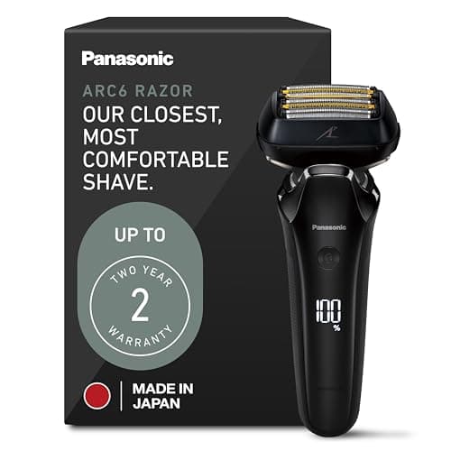 Panasonic ARC6 Electric Razor for Men Face, Wet & Dry Shavers for Men with Foil Shaver, Pop-up Trimmer, Ultra-Fast 6-Blade, Smart Shave Sensor, 22D Flexible Pivoting Head - ES-LS8A-K (Black)