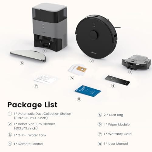 AIRROBO Robot Vacuum and Mop Combo, Self-Emptying, 60-Day Capacity, Home Mapping, Schedule, Wi-Fi/App/Alexa/Remote, 180mins Runtime, T20+ Robotic Vacuum Cleaner for Pet, Hard Floors, Carpet 9