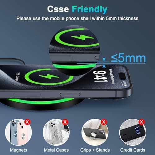 Samsung S25 Wireless Android Charger Fast Charging Pad for Samsung Galaxy S26 S25 Ultra/S24 Plus/FE/S23/S22/S21,2Pack 15W Fast Wireless Phone Charger Station for Moto Edge 2024/G Stylus 5G/Razr 2024 6