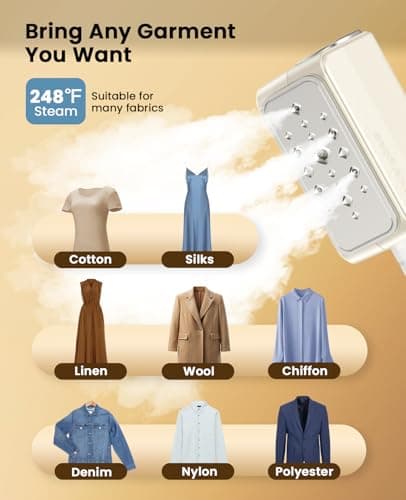 Jack ＆ Rose Travel Steamer For Clothes,110-230V,0.9Ib Light,9 * 2.6in Small Mini Travel Size,Steamer Iron 2 in 1,15s Heat-Up,Ceramic Heat Panel,For Global ＆ Europe Traveling 6